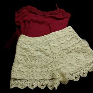 Forever 21 White Lace Shorts S
